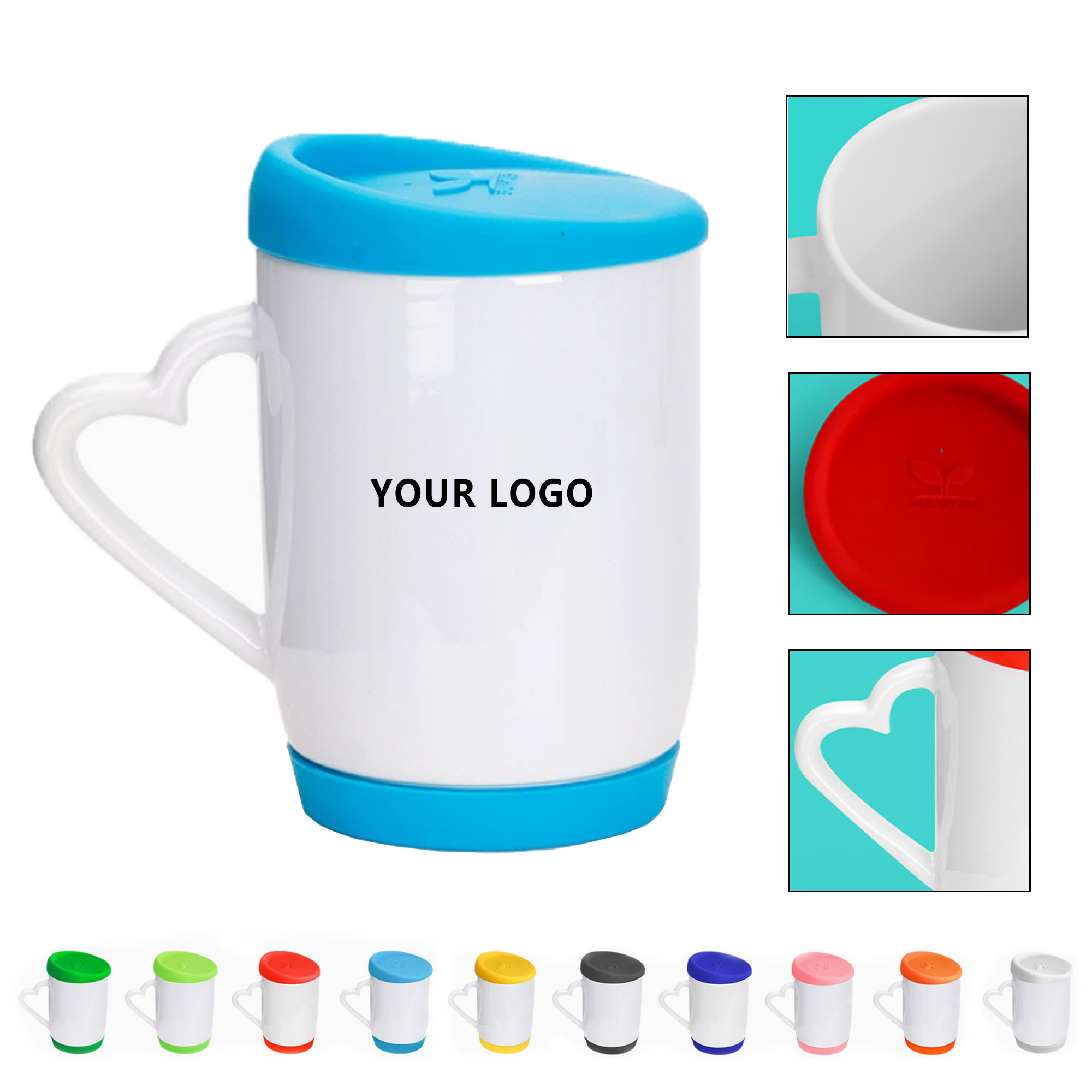 Premium Ceramic Mug With Silicone Lid & Base