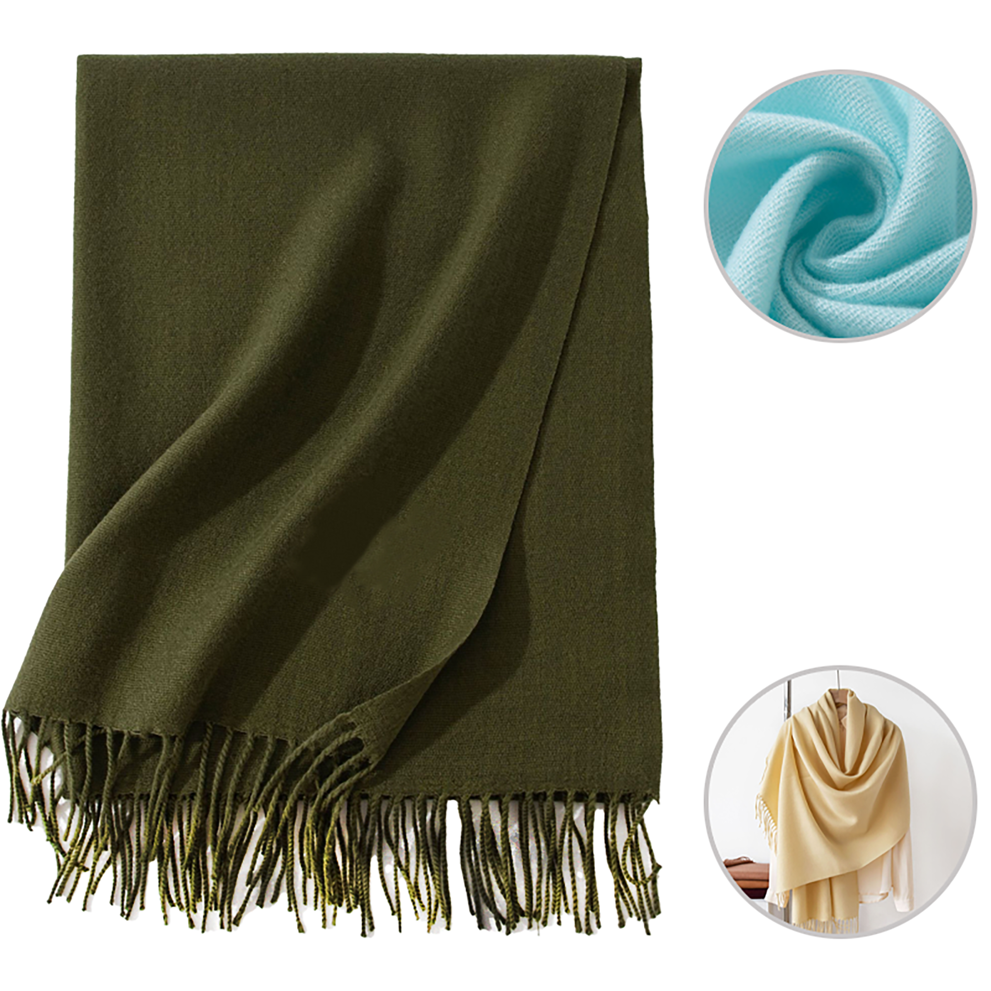 Oversized Pashmina Shawl with Tassel 6