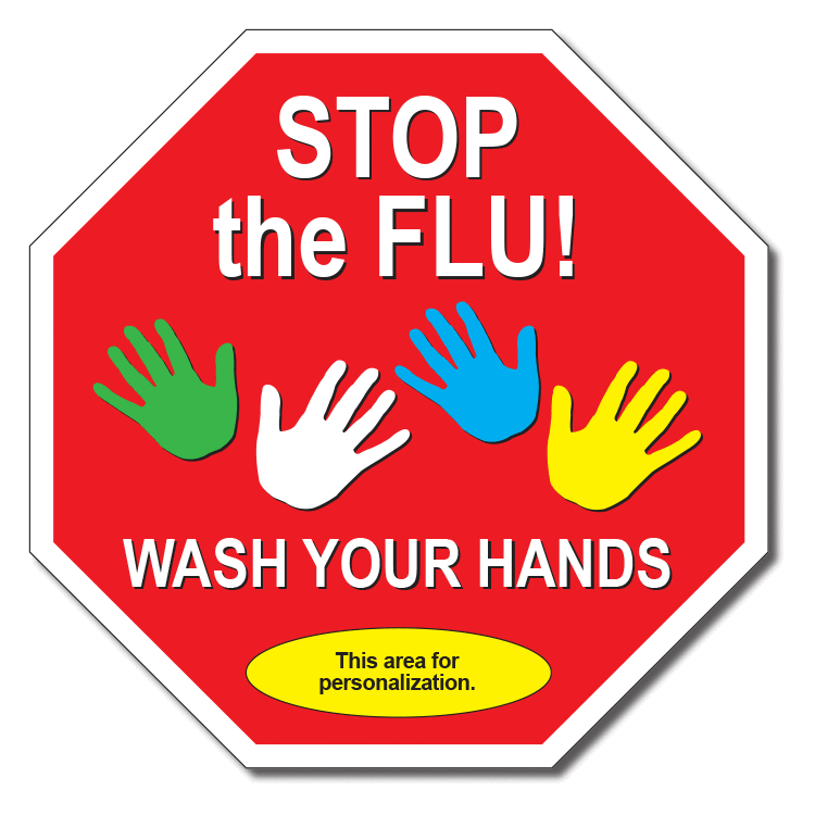 stop the flu wash your hands stickerdecal uv coated vinyl 85x85