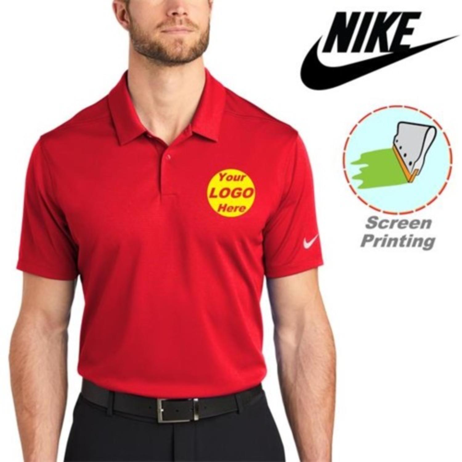 Nike Dry Essential Solid Polo w/ Screen Print 4.5 oz T-Shirt