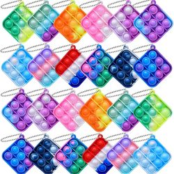 Mini Square Push Pop Bubble Toy Keychain