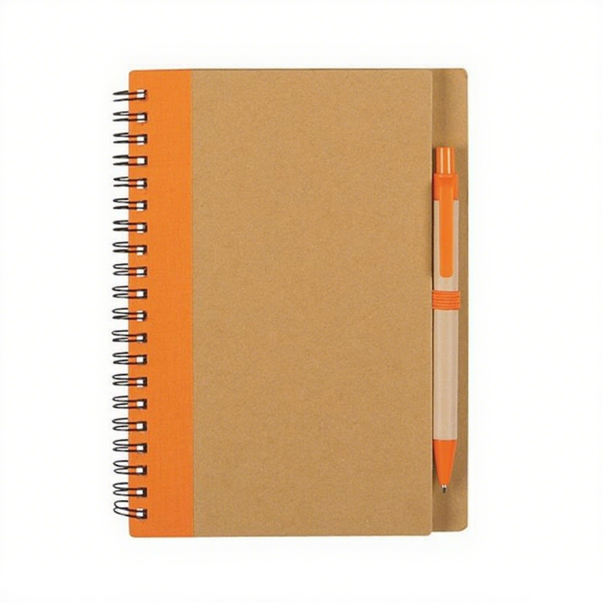 Recycled Kraft Spiral Notebook With Pen 9