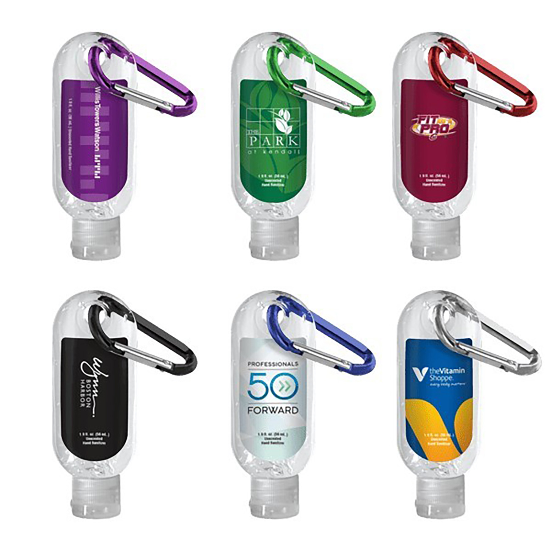 Clear Hand Sanitizer 1.9 Oz with Carabiner