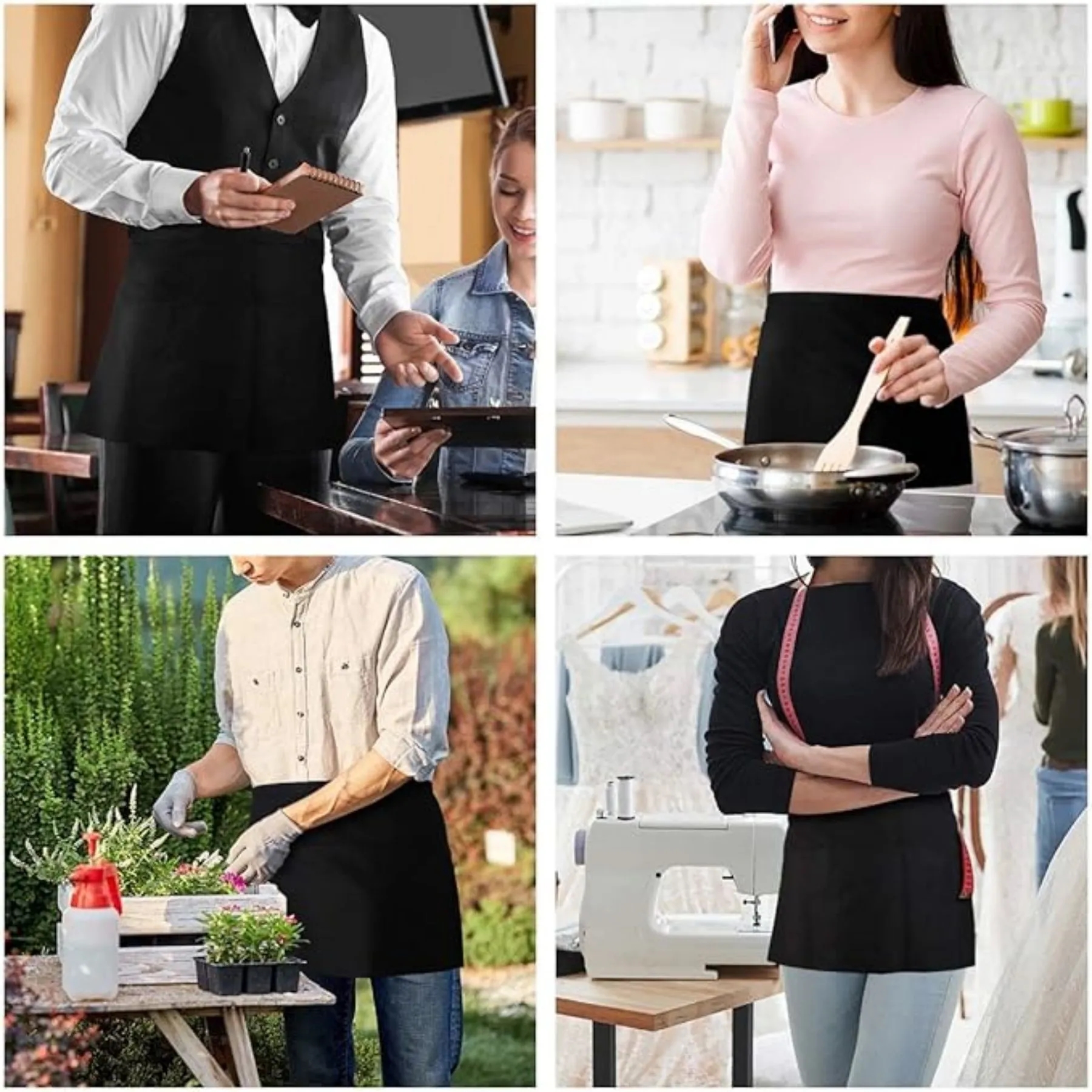 Three Pockets Chef Half Apron 46