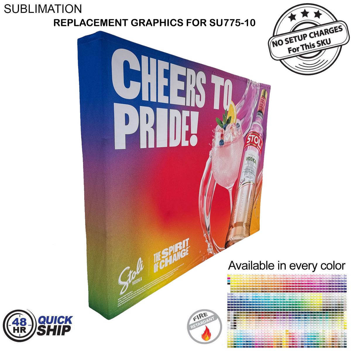 fiel 48 Hr Quick Ship - Replacement Graphics for 10' Straight Wall with Wrap End Caps NO SETUP CHARGE #SU786-12