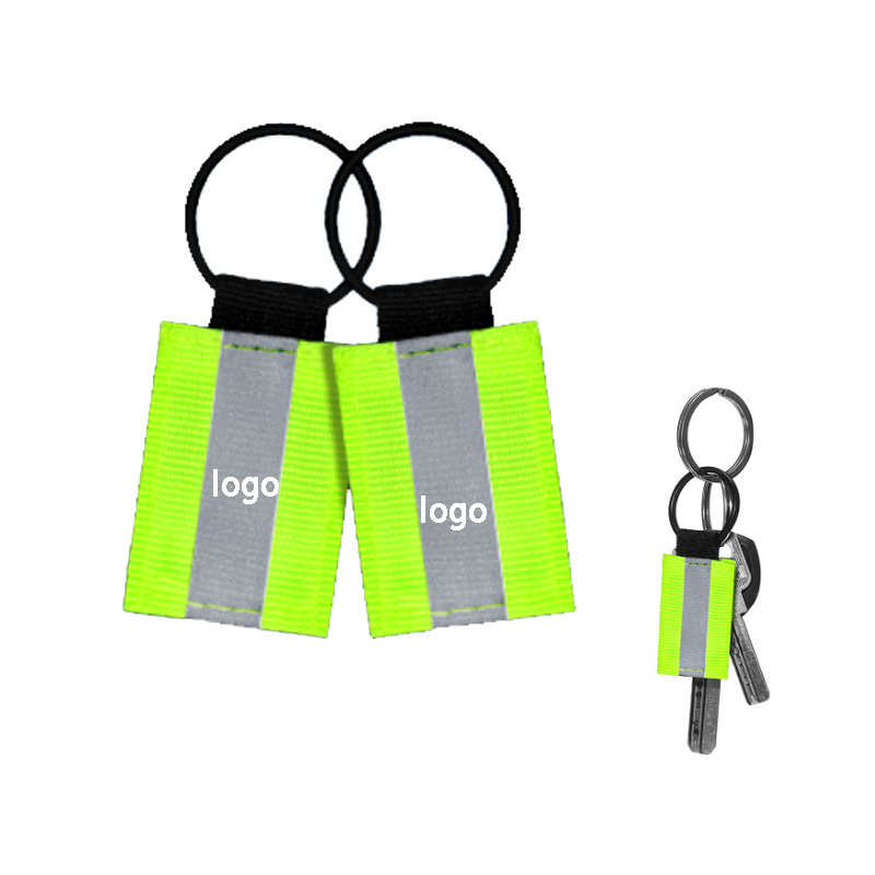 Doublesided High Visibility Nylon Reflective Keychain Tag