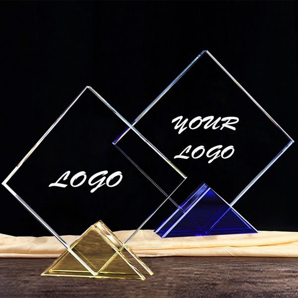 Crystal Triangle Base Square Award