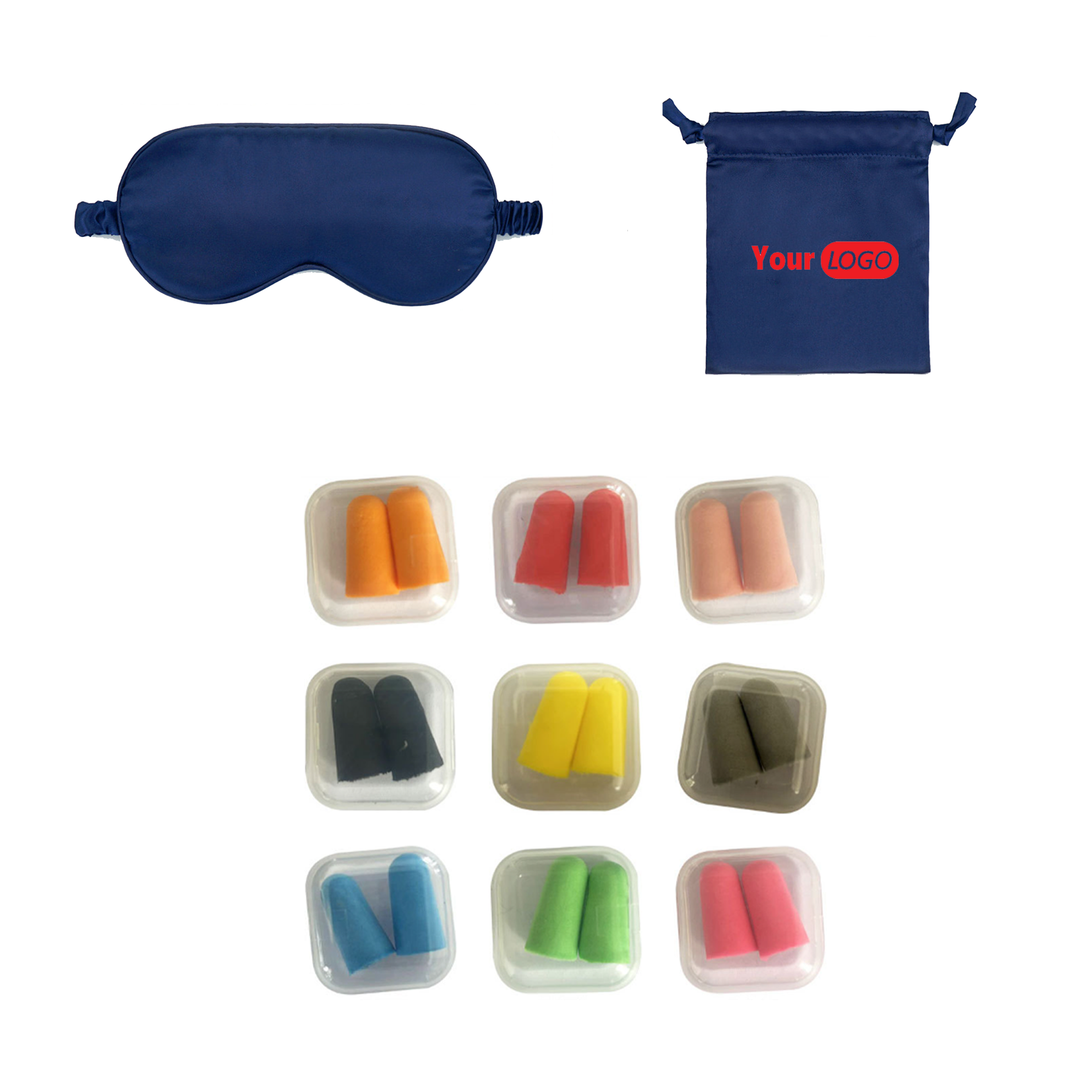 Imitation Silk Sleep Eye Mask And Ear Plug Storage Cloth Bag 3