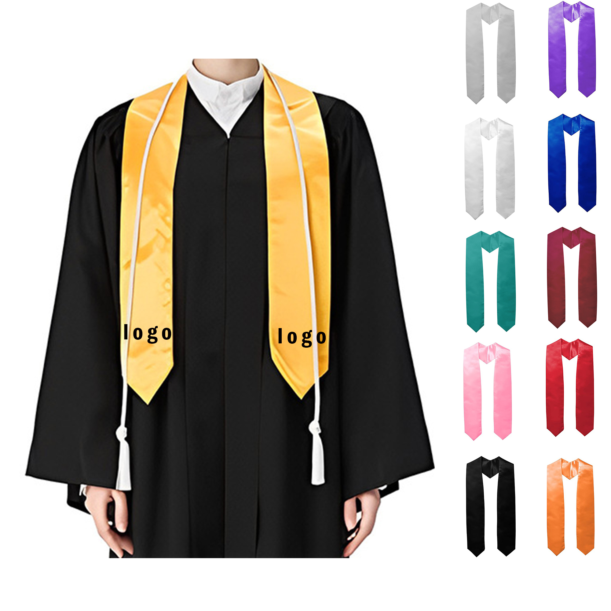 University Unisex Plain Honor Ribbon Graduation Stole 7