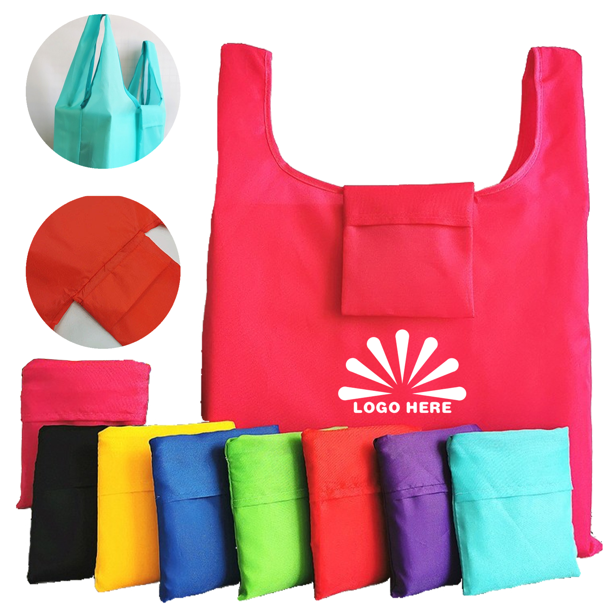 Reusable Foldable Tote Bag with Snap Closure 3