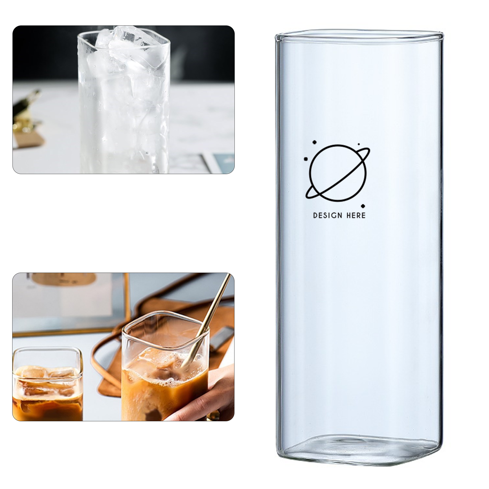Square Base High Borosilicate Glass Tumbler 1