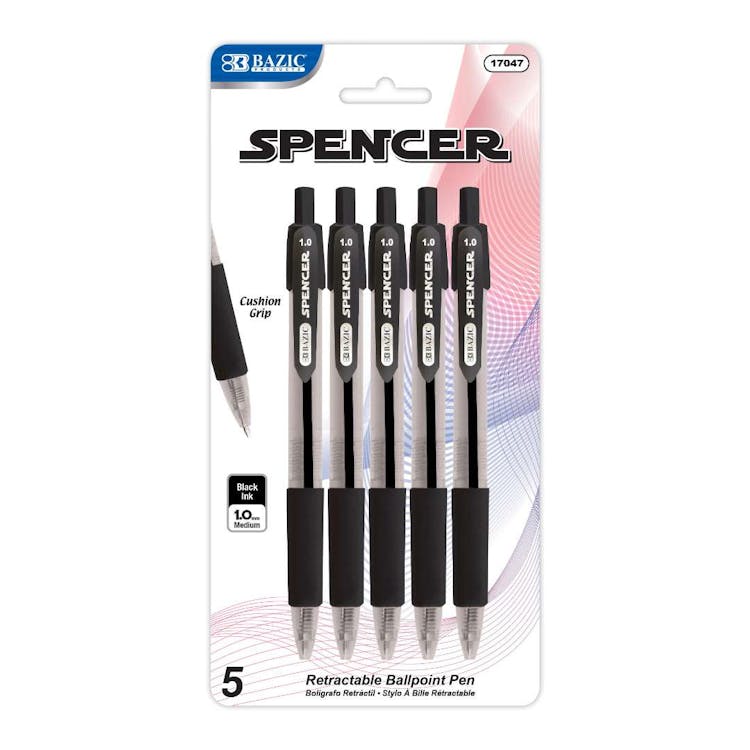 Retractable Pens - Black 5-Pack 3
