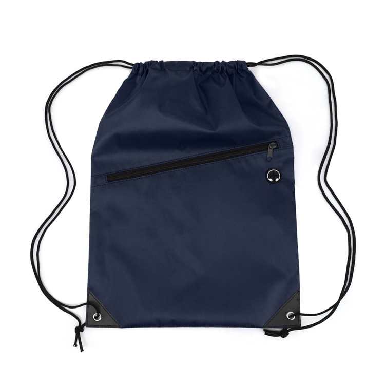 Drawstring Backpack with Front Zipper Pocket 81