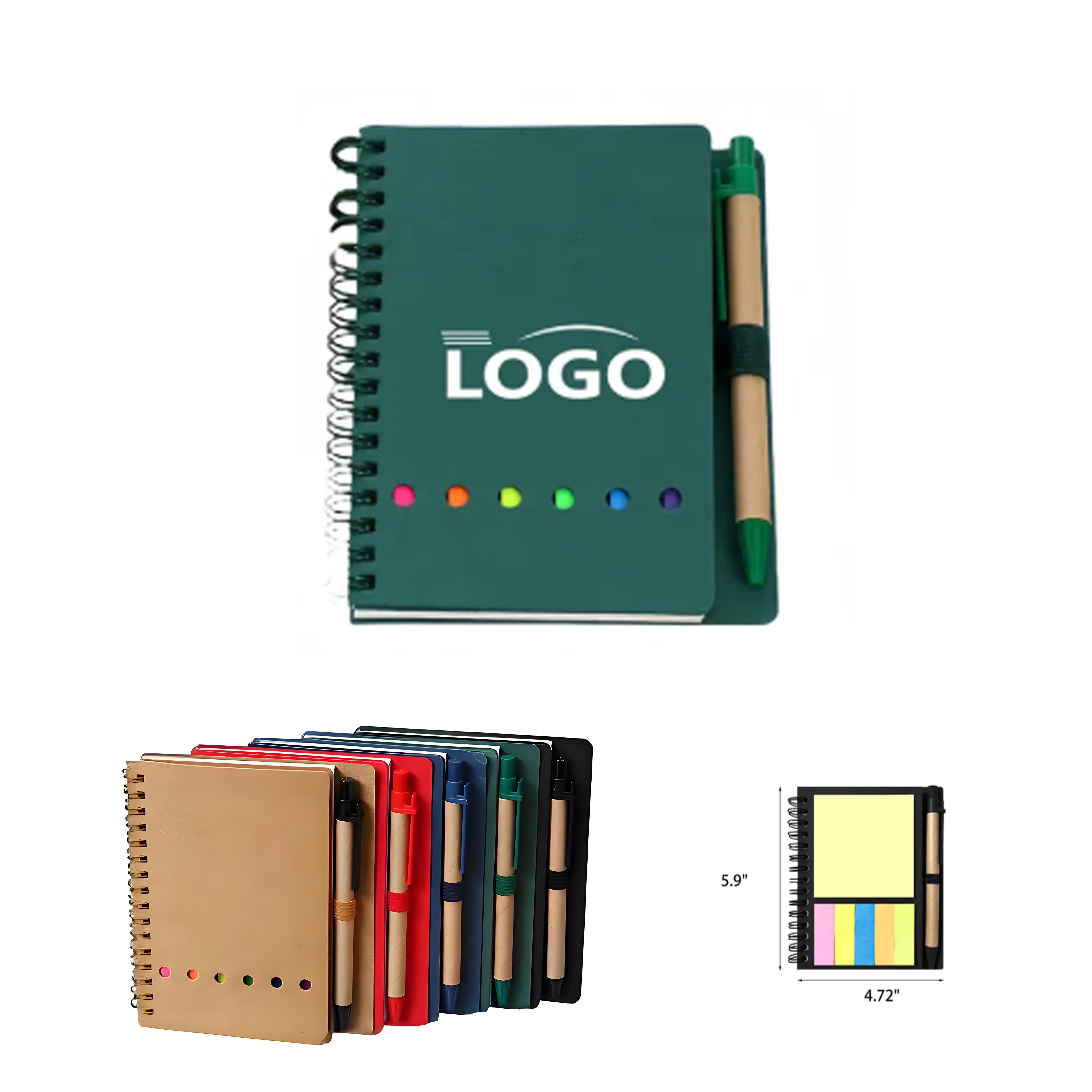 Spiral Notebook with Sticky Notes