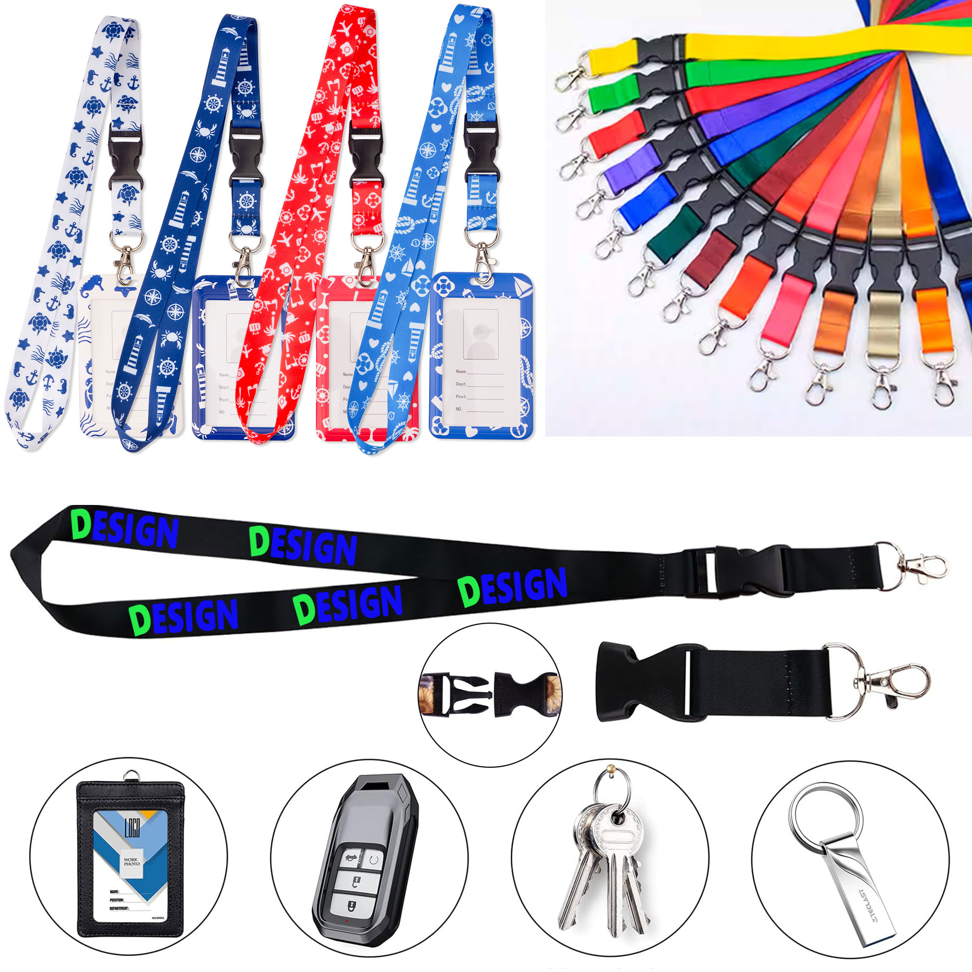 Wide Polyester Lanyard With Buckle