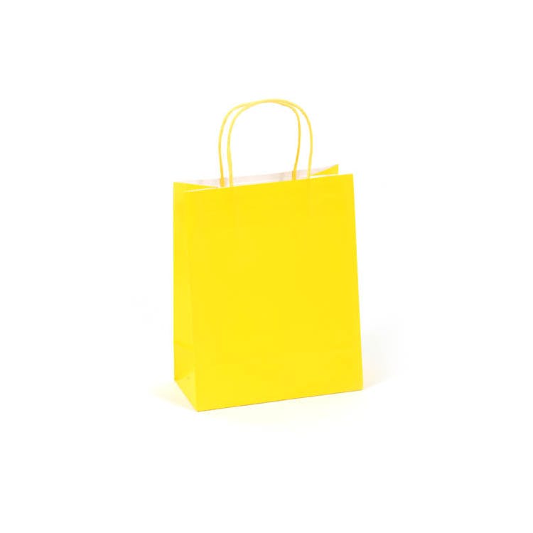 Medium Gift Bags - Bright Yellow 8" x 10" x 4" 2