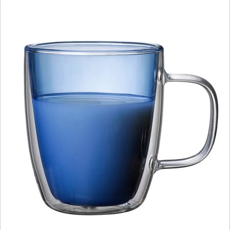 12 Oz Colored Double Walled Glass Coffee Mugs 11