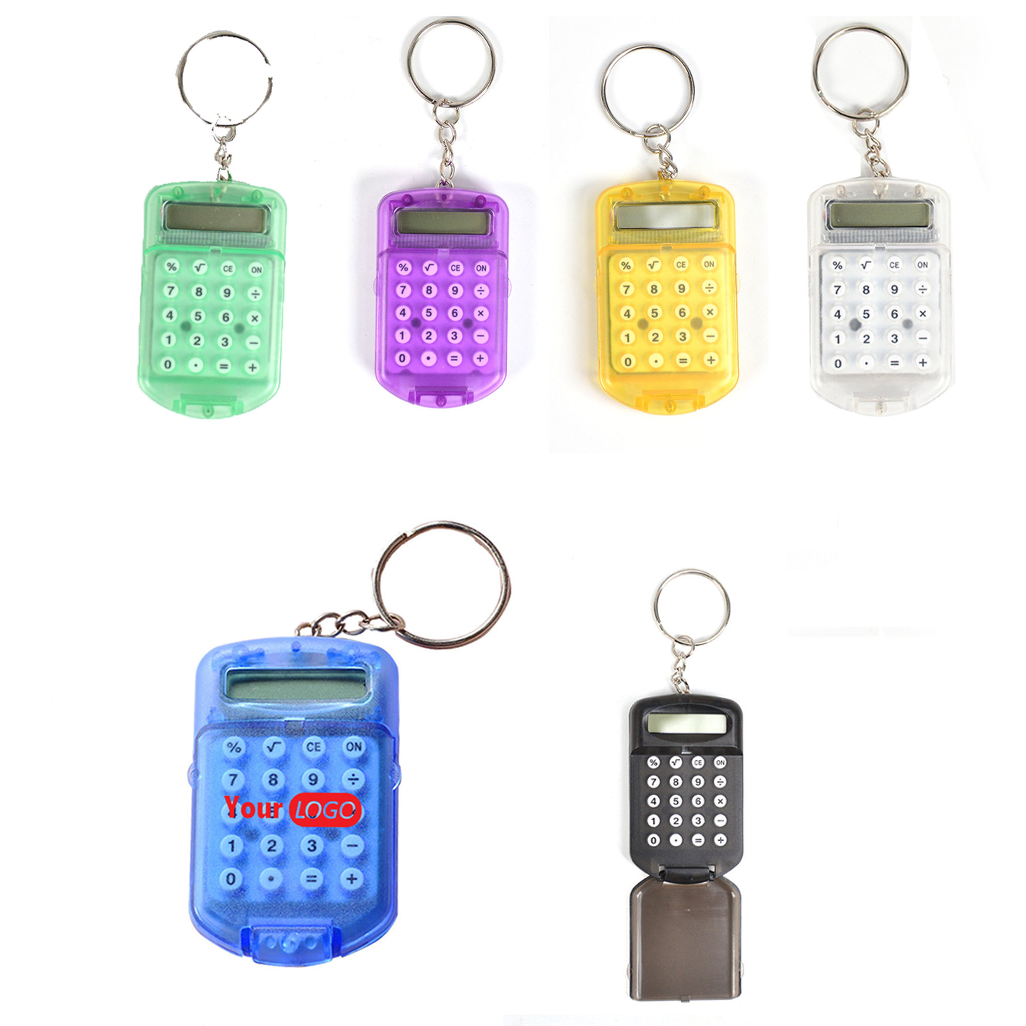 Transparent Flip-Top With Calculator Keychain 2
