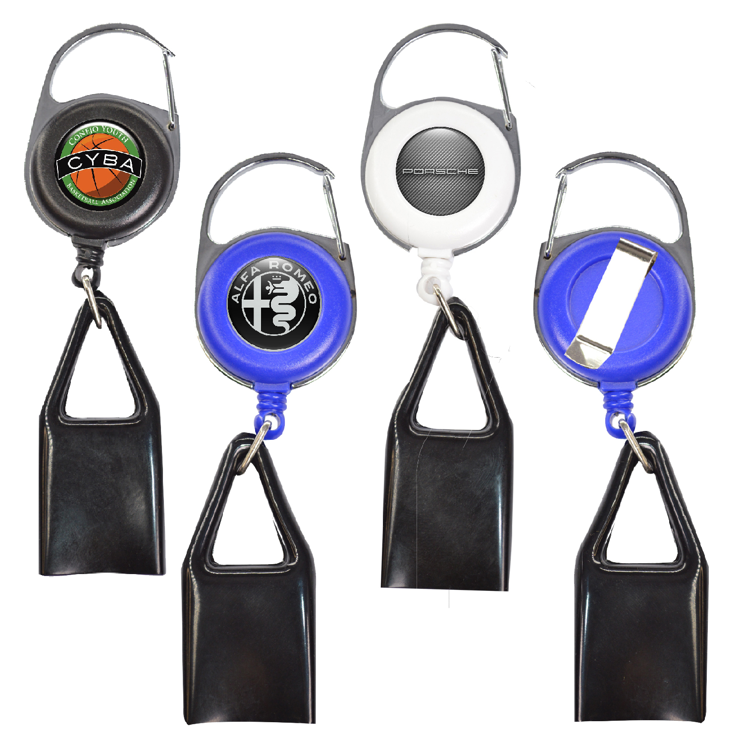 Pen Holder Round Carabiner Badge Reel Holder w/ Belt clip