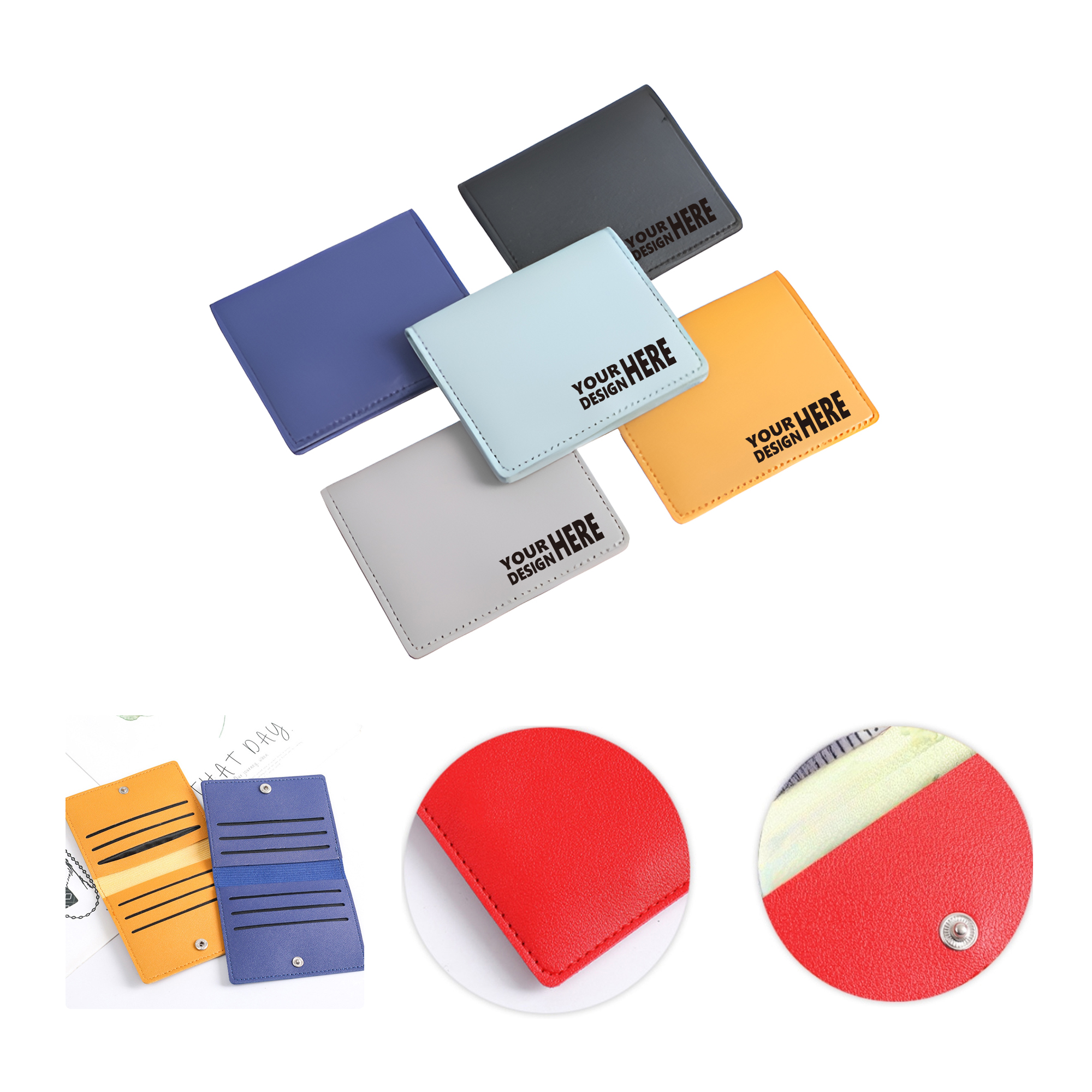 MOQ50 Slim Minimalist Card Holder Wallet With Custom Logo