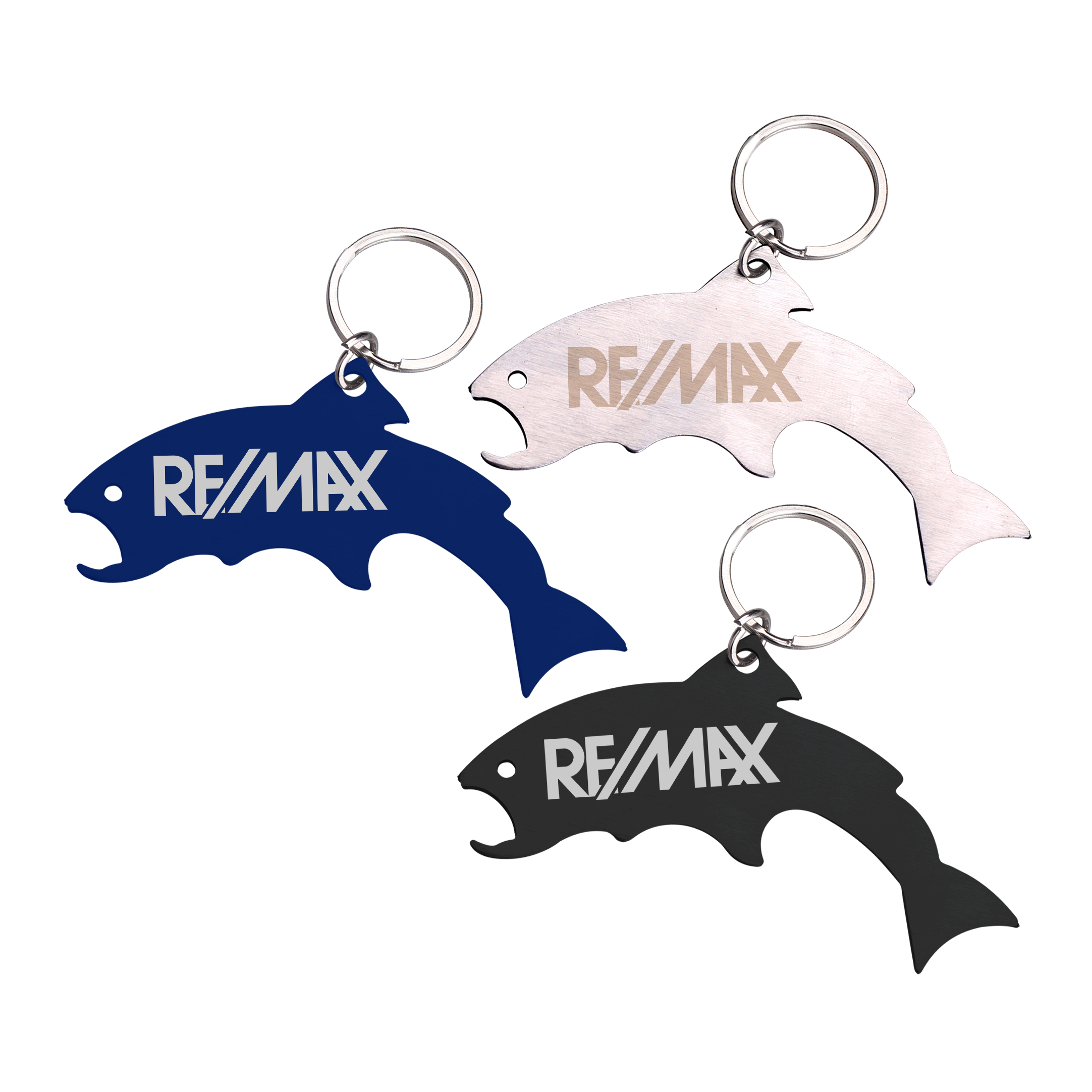 Trout Shaped Stainless Steel Bottle Opener w/ Key Ring 9