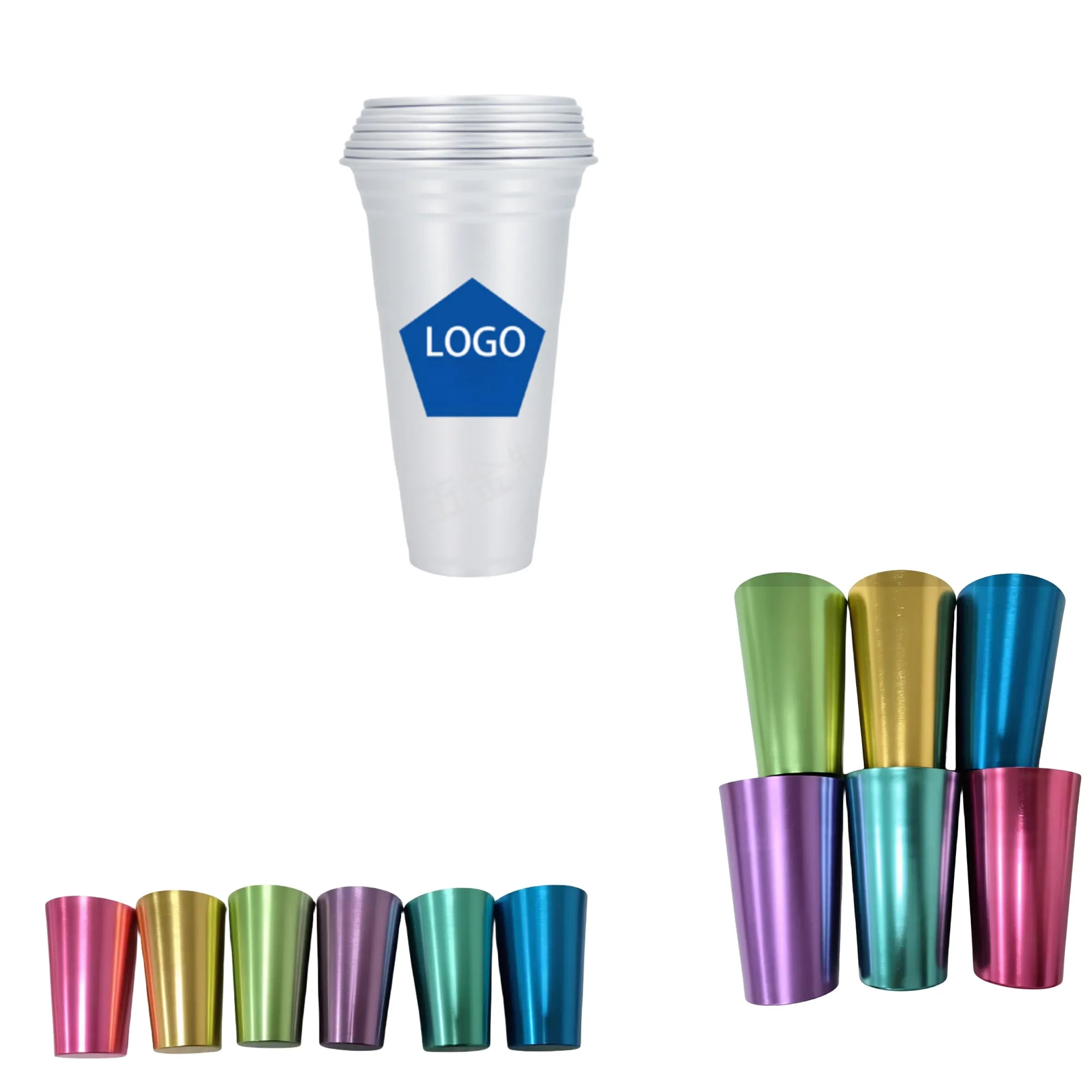 16.9 Oz Custom Logo Aluminum Reusable Stadium Party Beer Cup 12