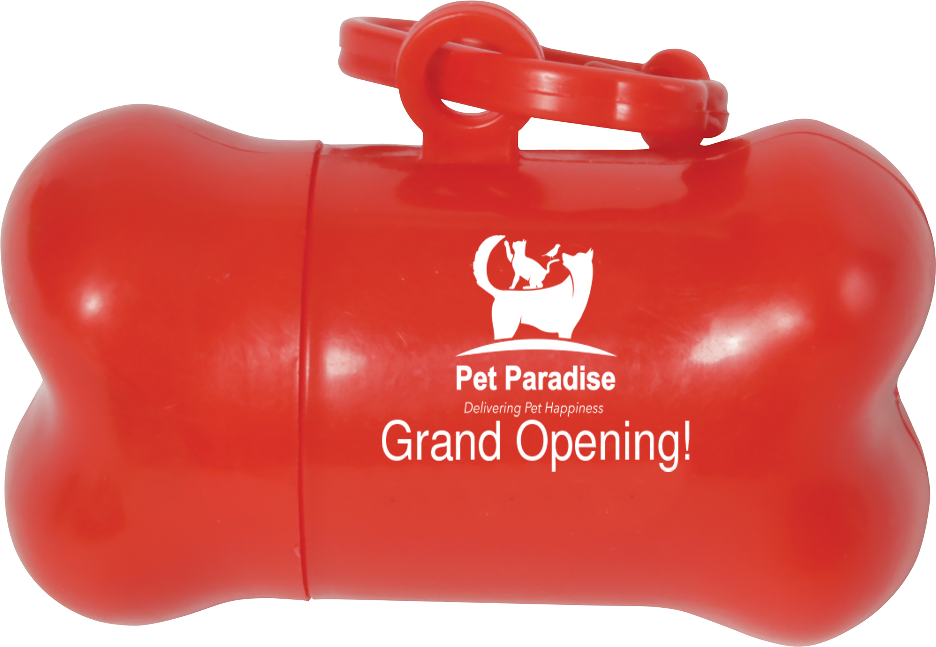Red Bone Shaped Pet Waste Bag Dispenser (3.125" x 1.75") 3