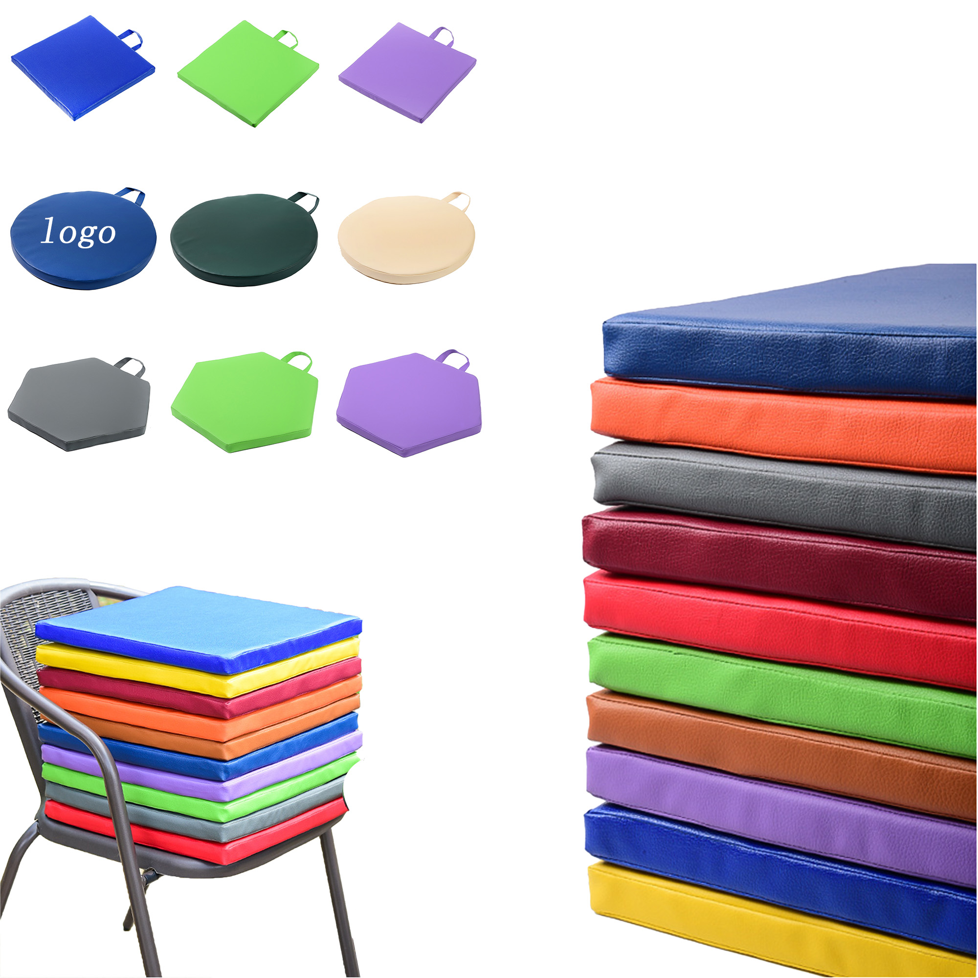 Portable And Simple Solid-Color PU Leather Seat Cushion 3