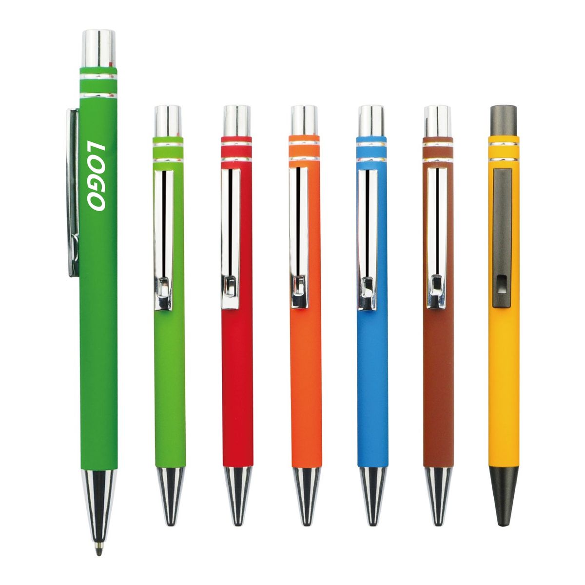 Metal push click action ball pen with custom logo