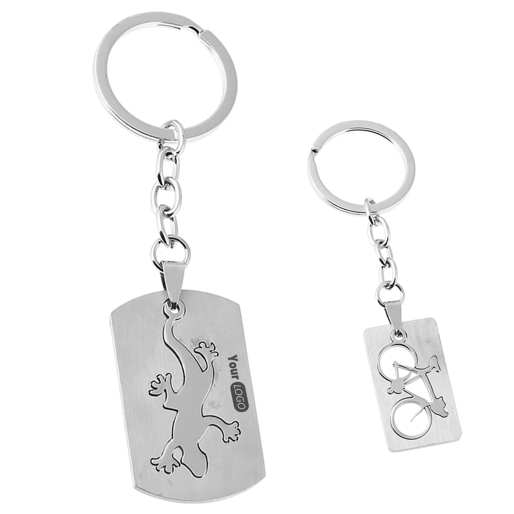 Stainless Steel Gecko Bicycle Keychain 7