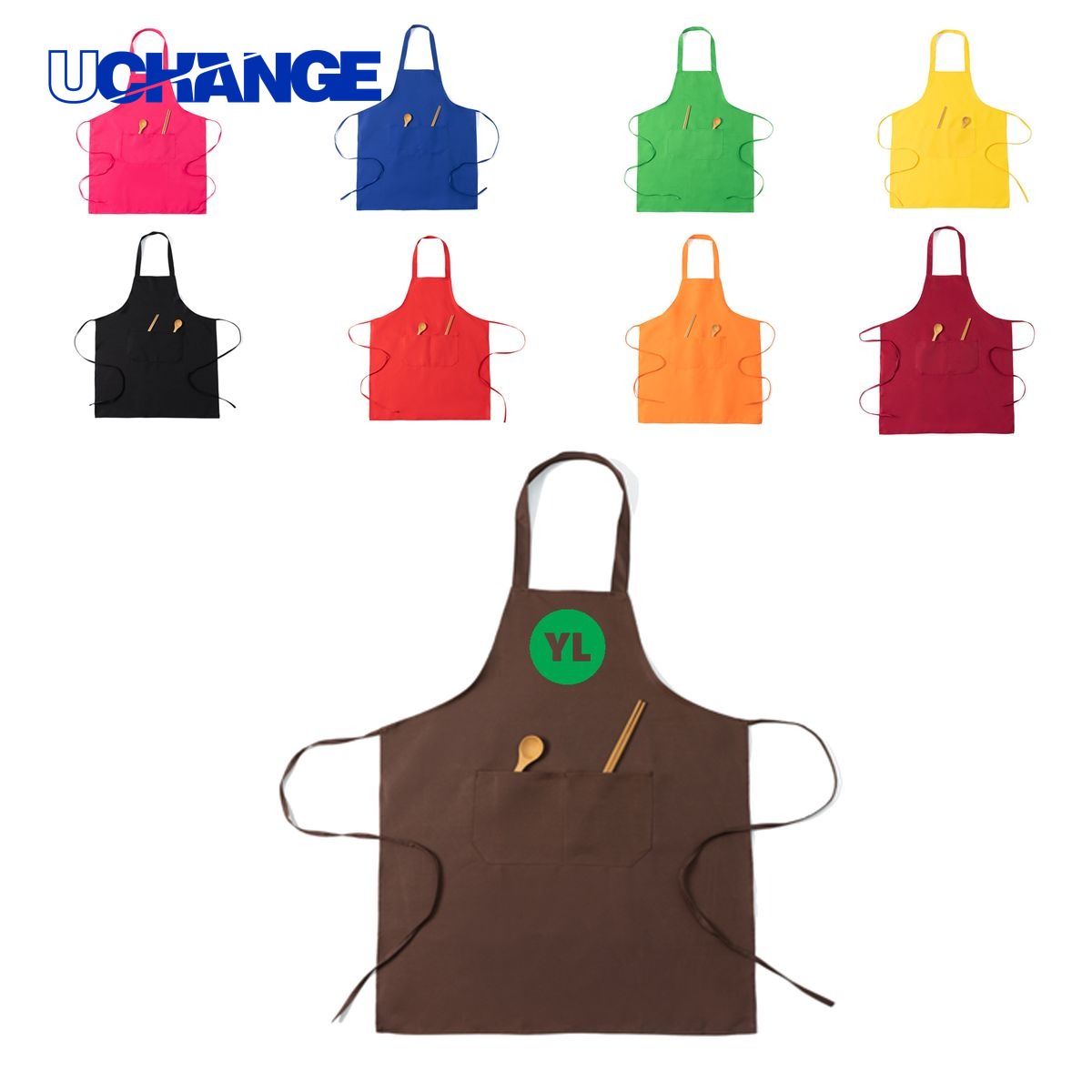 Hanging Neck Apron with Two Pockets Protective Wear