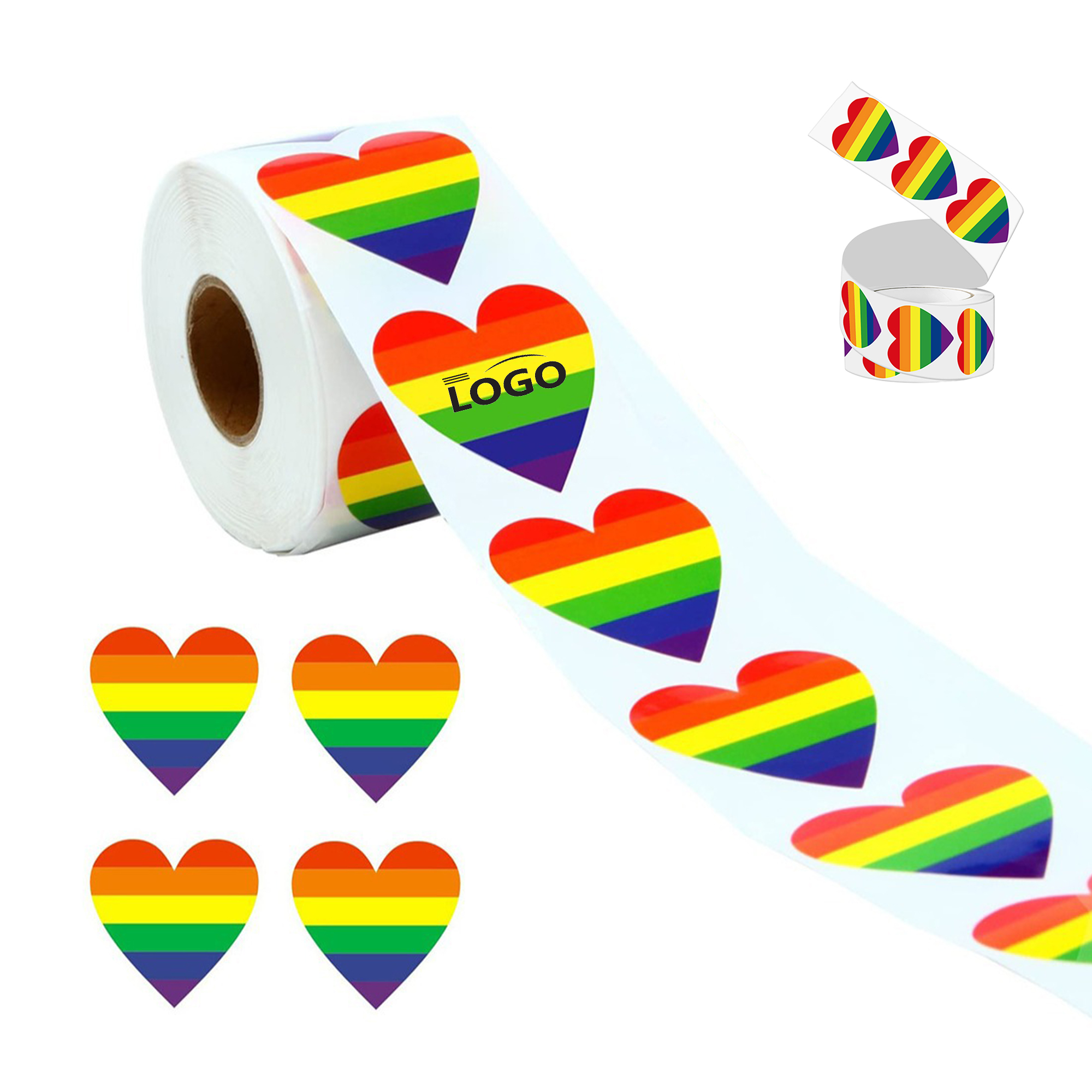 LGBTQ Rainbow Love Stickers Roll  500 PCS
