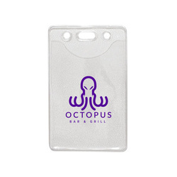 2.60" W x 4.06" H - Vertical Clear Vinyl Badge Holder (1 Color Imprint)