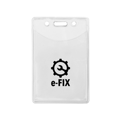 2.67" W x 4.04" H - Vertical Clear Vinyl Badge Holder (1 Color Imprint)