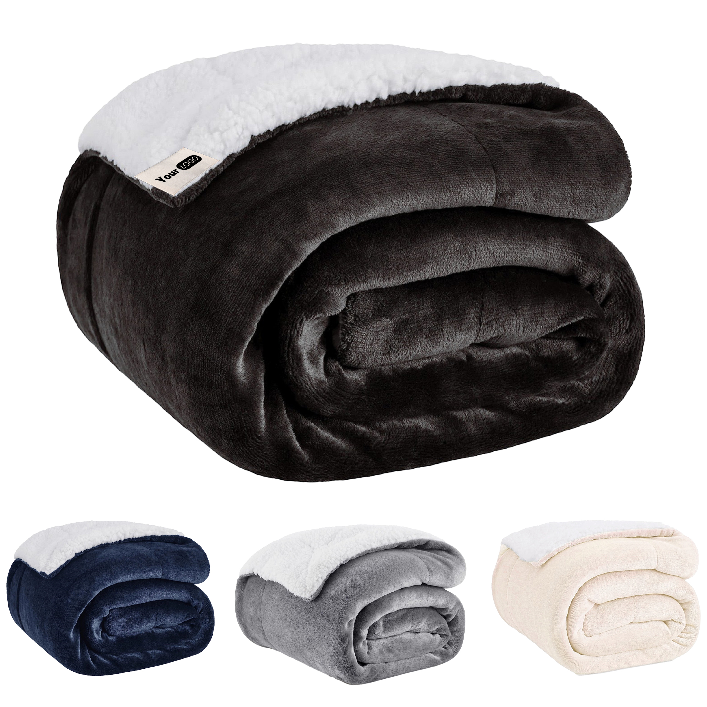 Polyester Luxurious Sherpa-Lined Blanket For Ultimate Warmth And Comfort