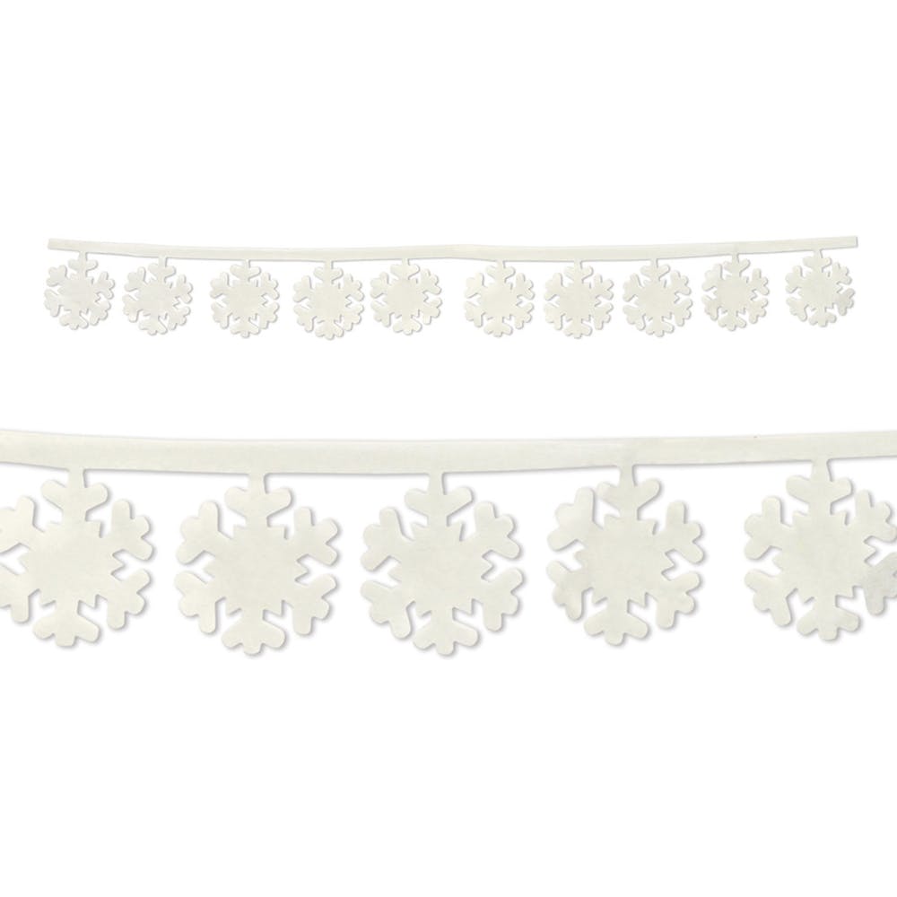 Fabric Snowflake Garlands - White 3'11" 3