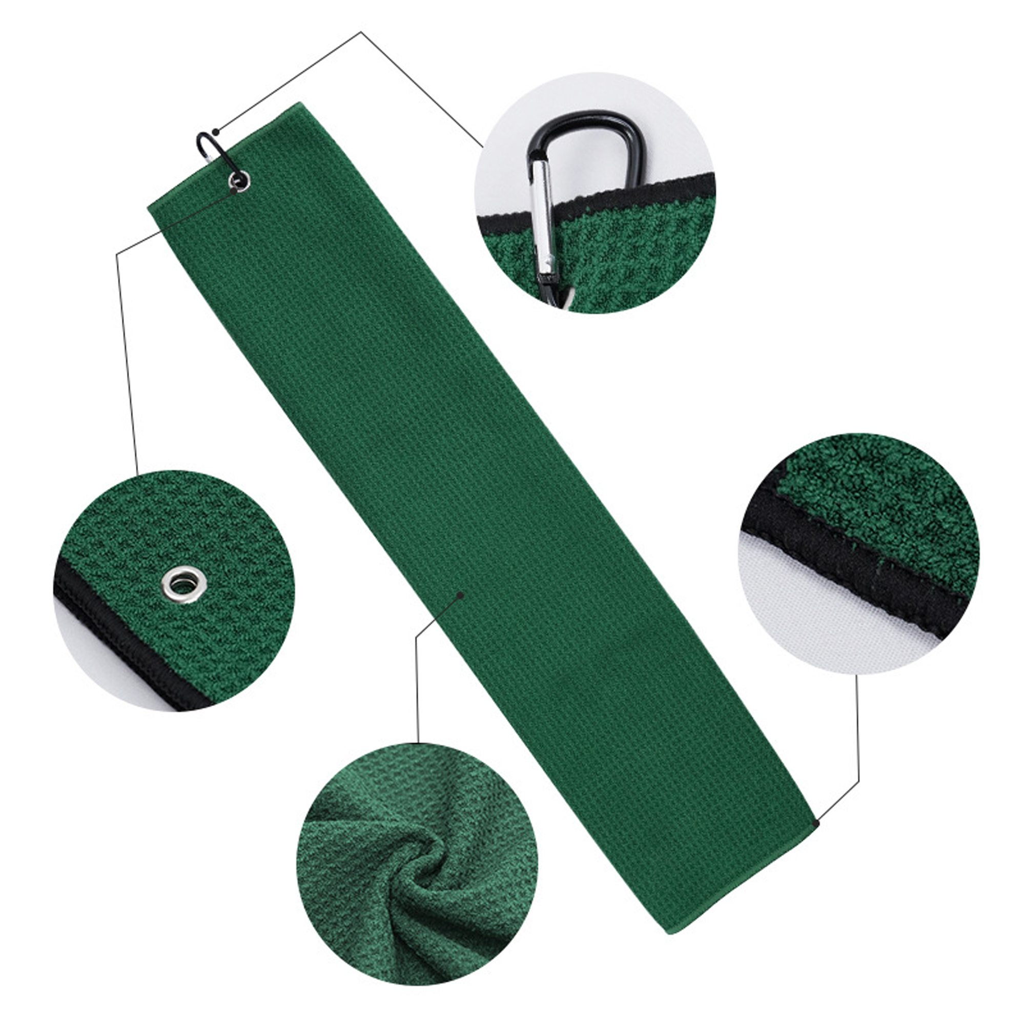 Waffle Weave Sports Towel with Attached Loop 4