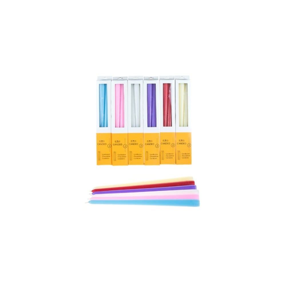 12" Taper Candles - 6 Colors Unscented 2 Pack 3