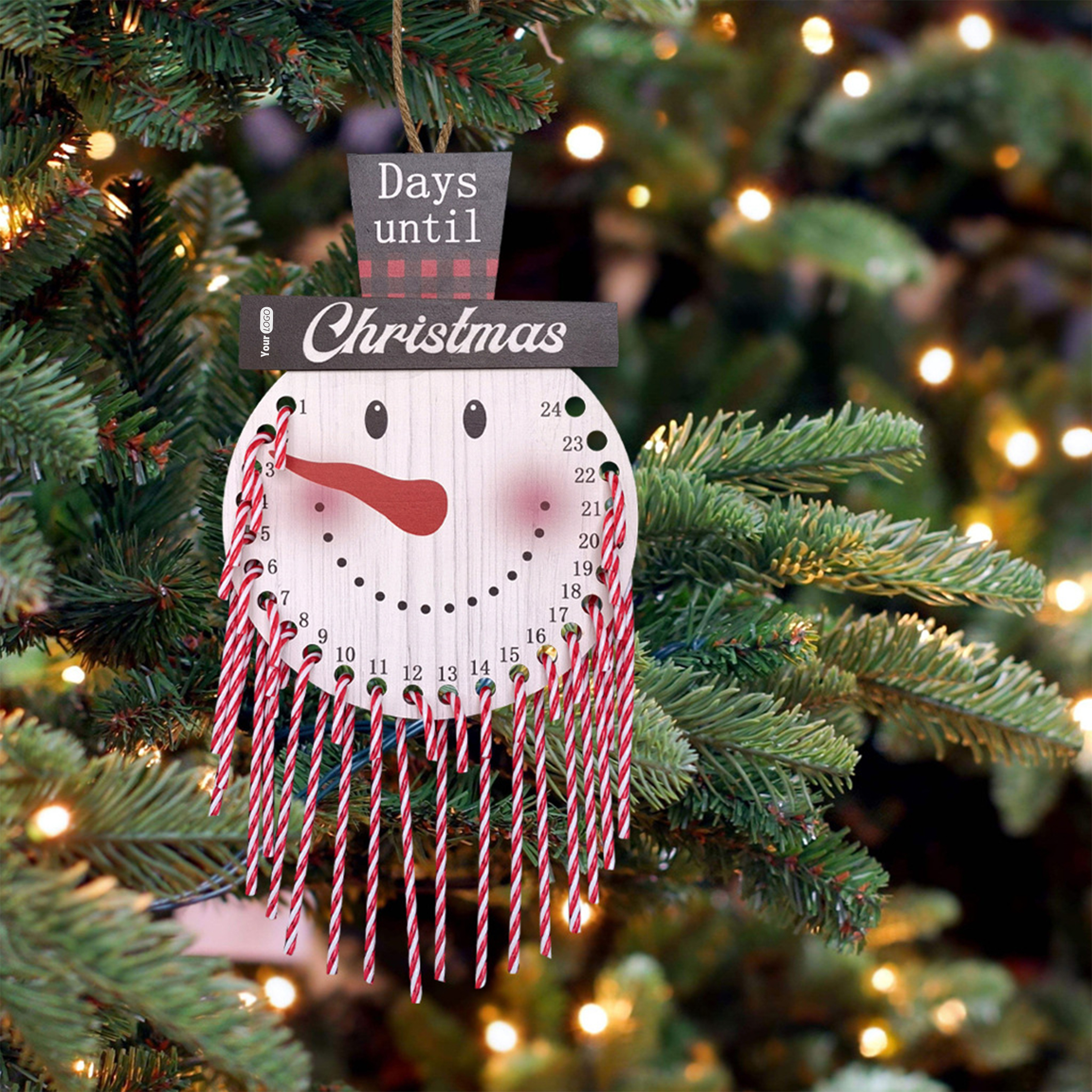 Wood Rustic Christmas Countdown Pendant ?C Perfect For Holiday Decor