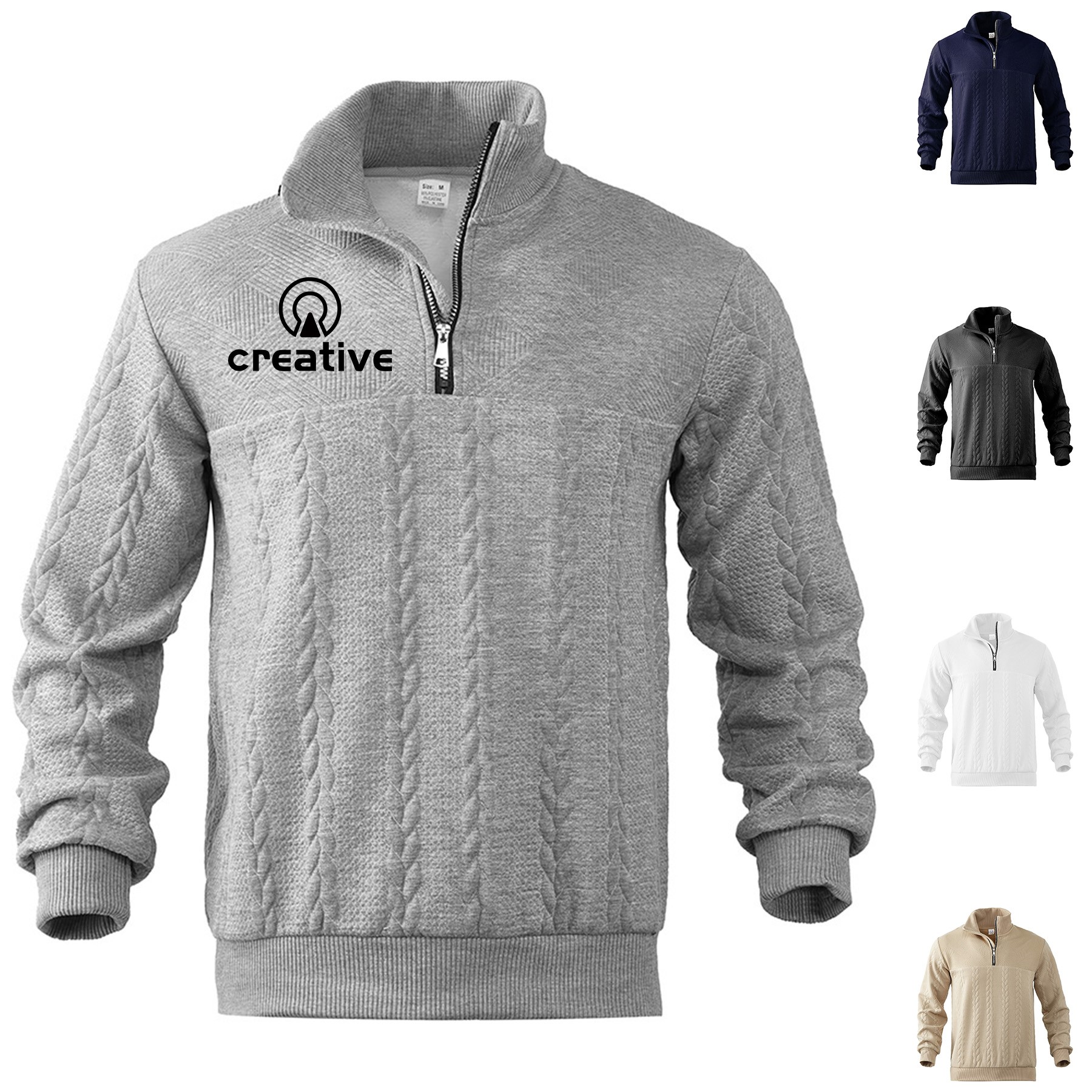 Knitted Pullover Quarter Zip Sweater