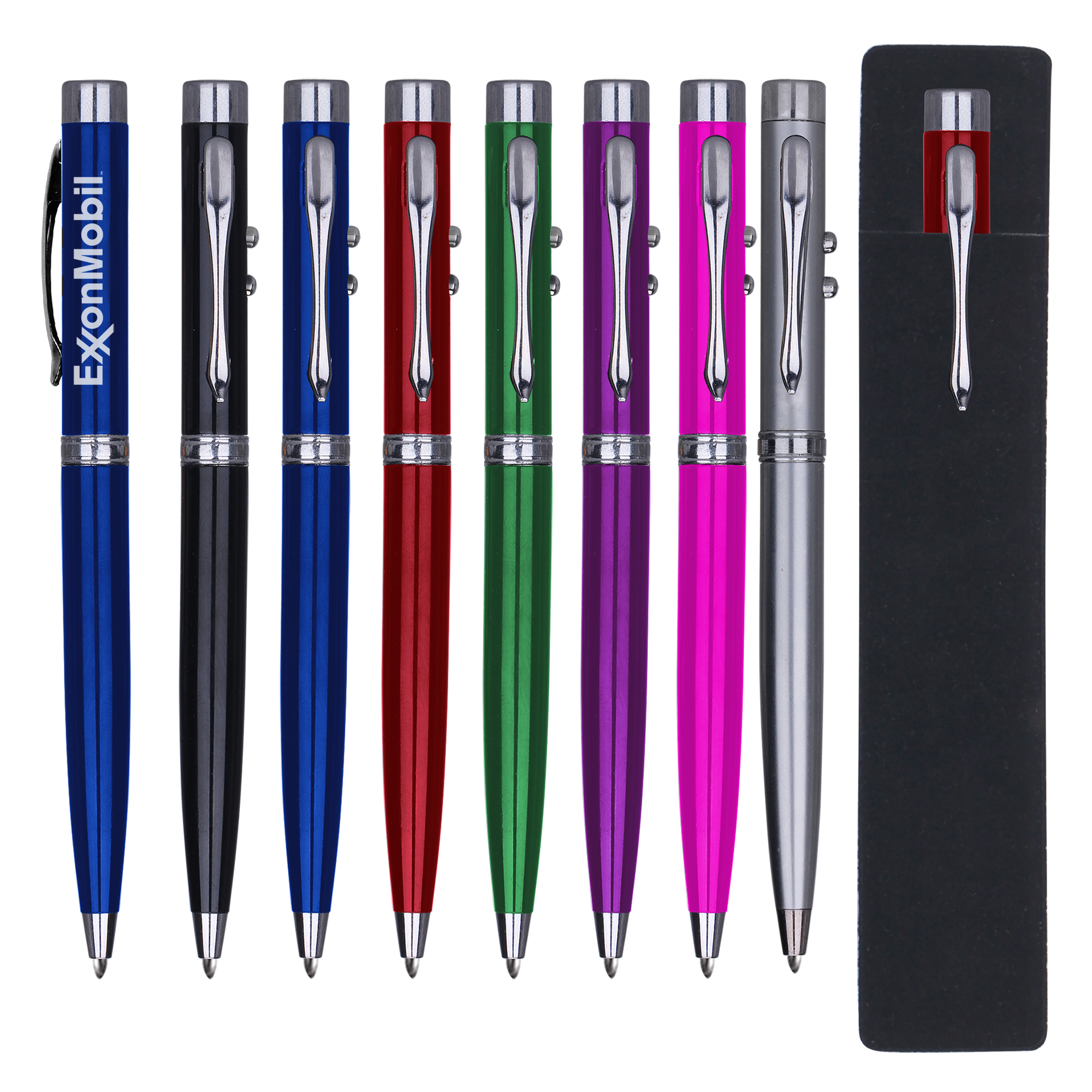 Metal Pen, Laser Pointer & Flashlight w/ PE-Pouch 13