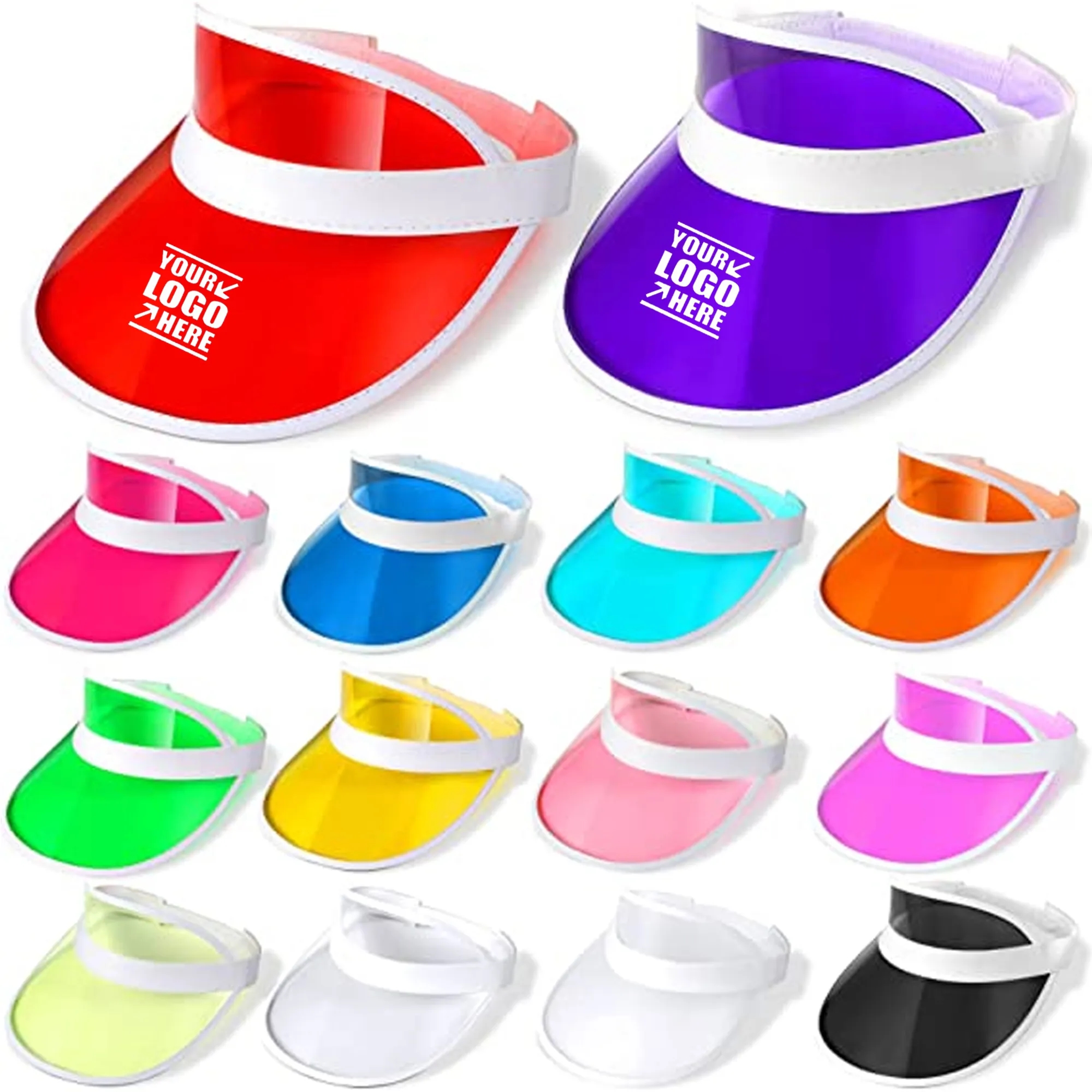 MOQ 50PCS Clear UV Protection Sun Visor Hat 4