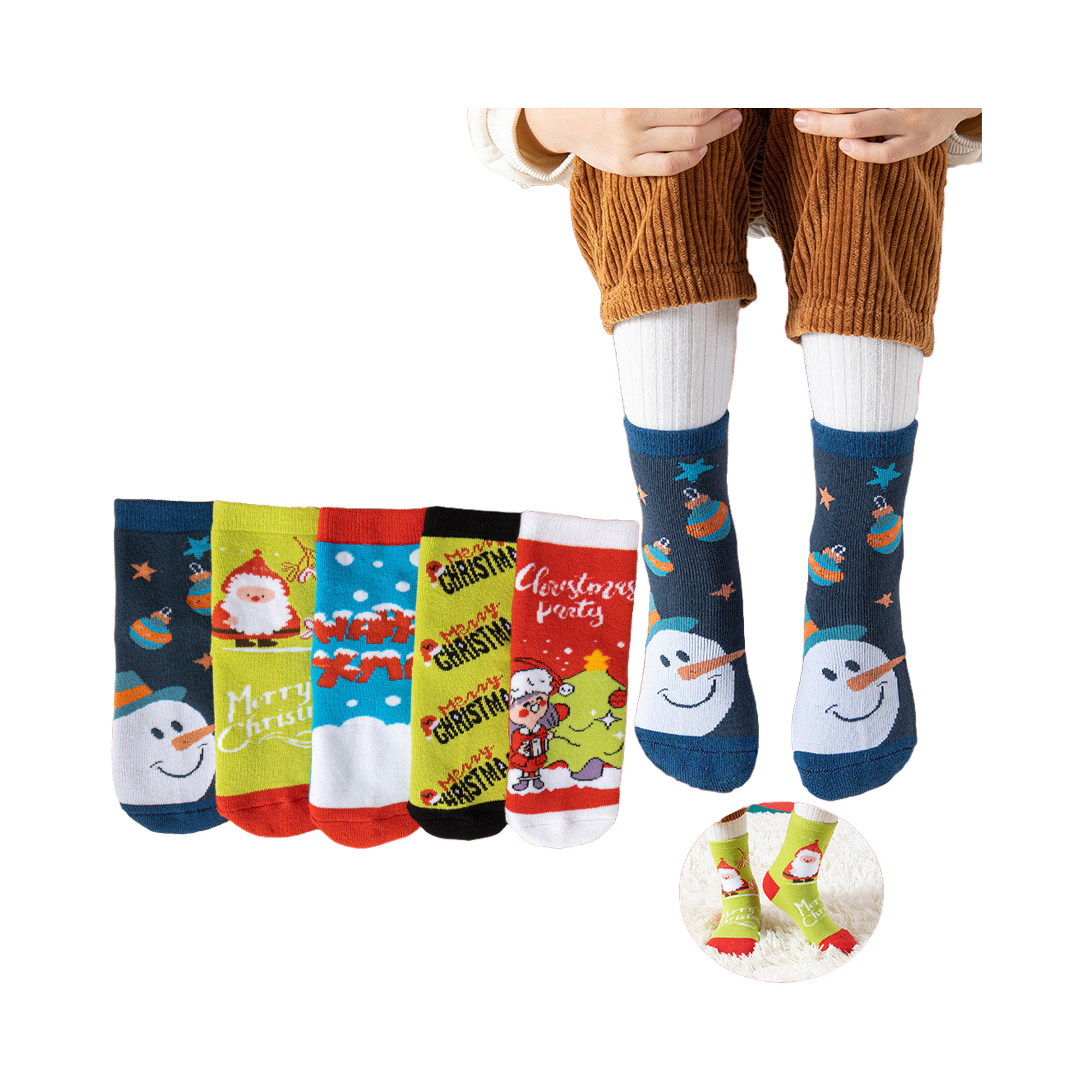 Cotton Children's Warm Christmas Socks 30