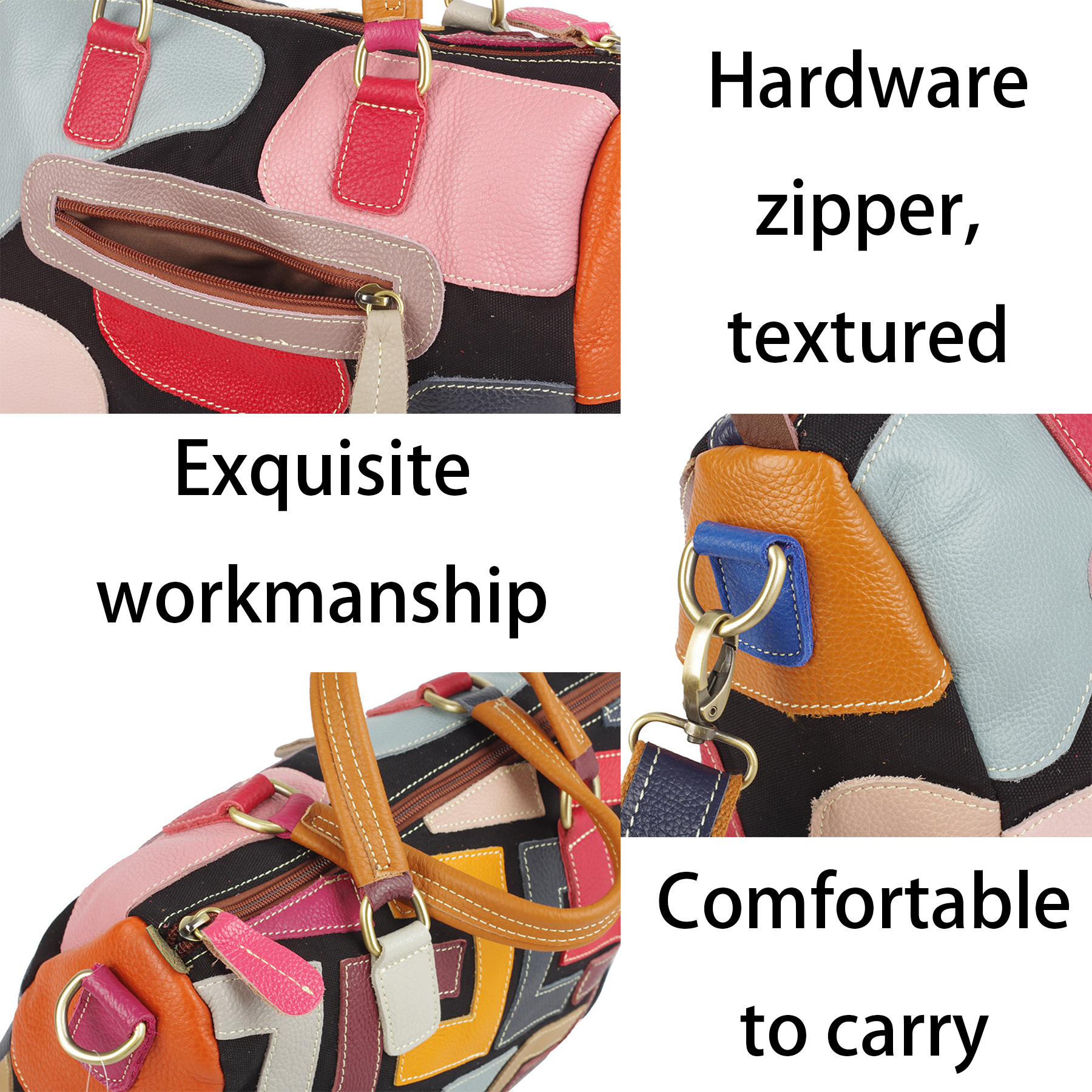 Genuine Leather Geometric colourful contrast cross-body bag 10