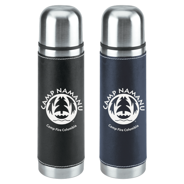 Leatherette Vacuum Bottle - 16 Oz.