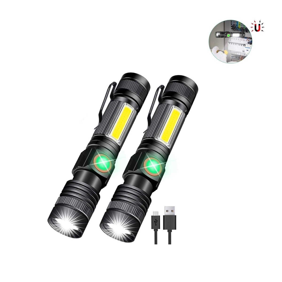 Rechargeable Magnetic Led Super Bright Tactical Flashlight