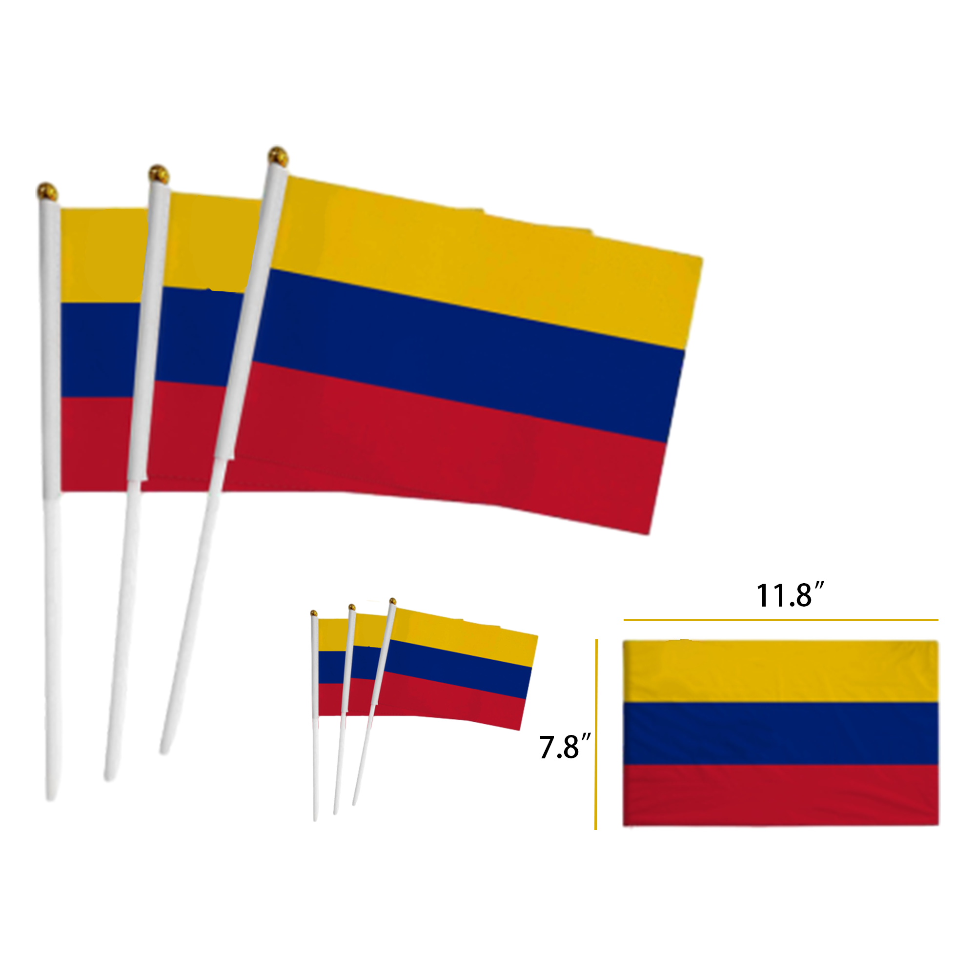 11.8" Vibrant Printed Flag with Durable Plastic Stick 3