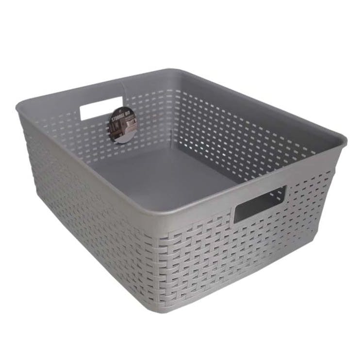 Storage Bins - Gray 14" x 11.4" x 5.3" 3