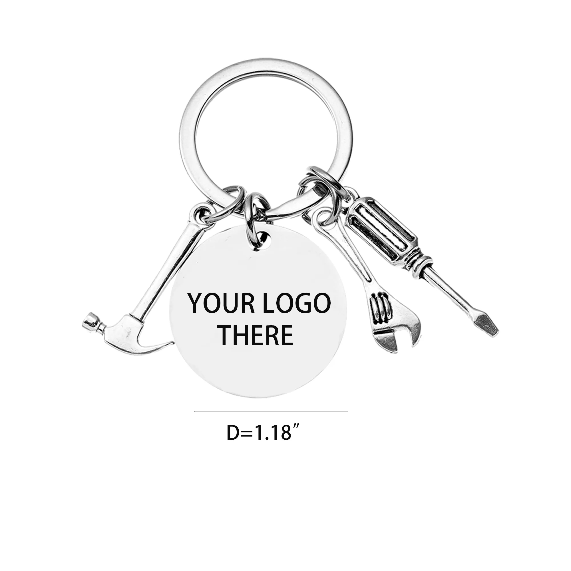Multifunctional Keyring With Mini Hammer Screwdriver Wrench 12