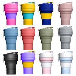 Collapsible cups with buckles